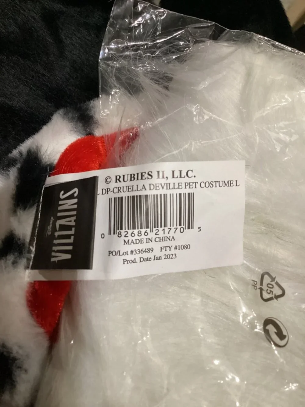Rubies Disney Villains: Cruella Deville Pet Costume for For Dogs or Cats, Large